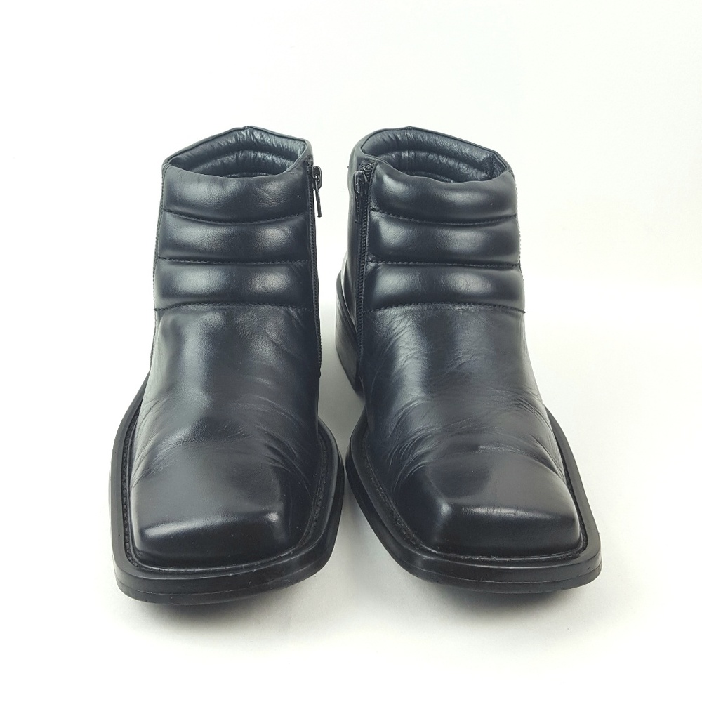 BORGESI|Black Leather Ankle Boots Size 41 (8-8.5)